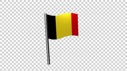 Waving Belgium Flag 3D Animation with Alpha Channel