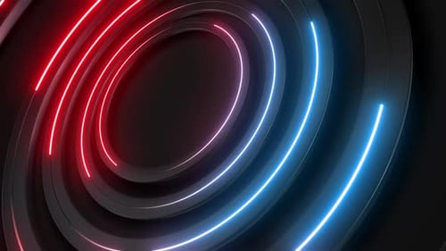 Dynamic Abstract Neon Glowing Lines Loop Background