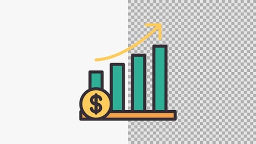 Flat Design Business Growth Bar Chart Animation