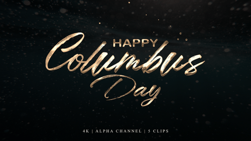 Animated Happy Columbus Day Brush Script Title Reveal