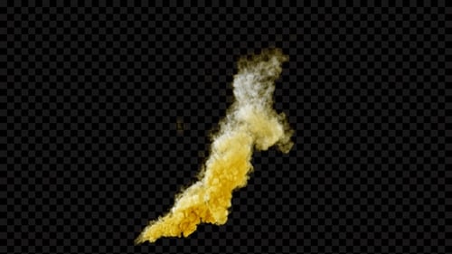 Fluid Yellow Smoke Plume Alpha Channel Effect