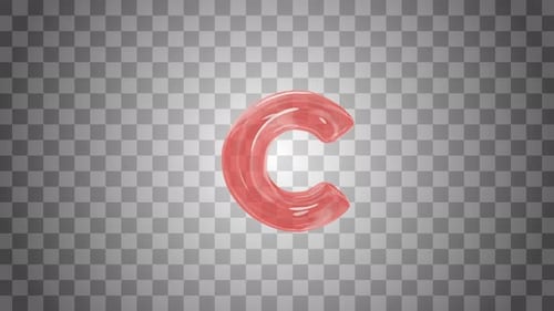 Fluid Red Letter C Morphing Animation