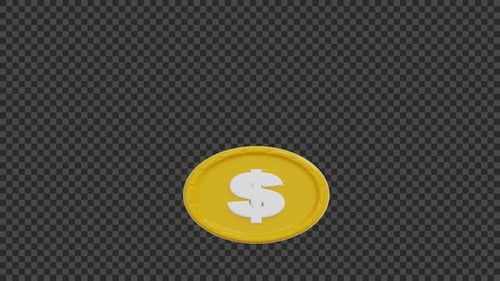 Spinning Gold Dollar Coin 4K Animation | Seamless Loop Animation