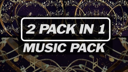 Golden Musical Notes and Rings Animated Background