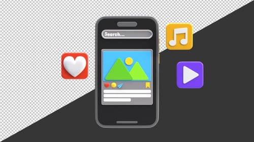 3D Animation of Mobile Media | Alpha Channel