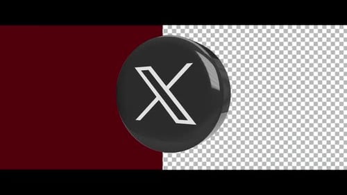 Rotating 3D Sphere with X Symbol Animation