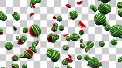 Falling Watermelons Rain Loop