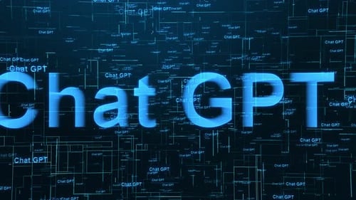 Chat GPT text technology animated background