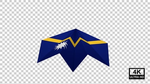 Papierflugzeug mit Flagge von Nauru