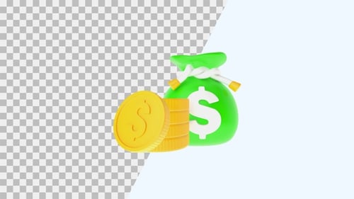 Cash 3D Animation | Alpha Channel