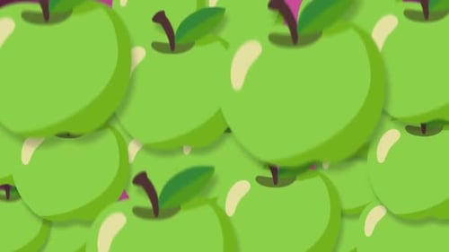 Vertical Moving Emoji Green Apple Transition | UHD | 60fps
