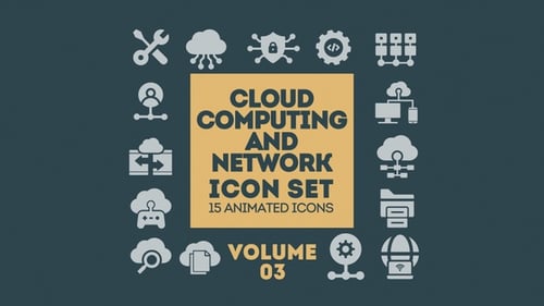 Conjunto de ícones de computação em nuvem e rede, volume 03