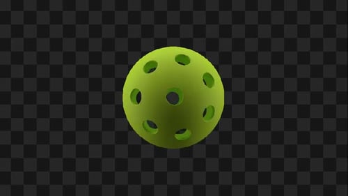Rotating Green 3D Pickleball Animation