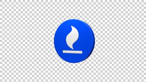Fire Icon Rotating Blue
