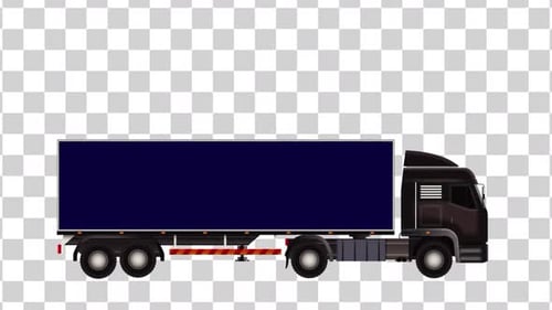Modern Animated Side View Delivery Truck Transportation Loop