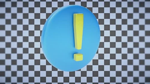 Animated Exclamation Mark Emoji Alpha Channel