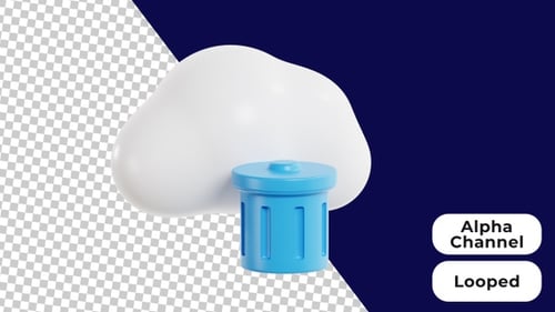 3D Animated Cloud Delete | Alpha Channel