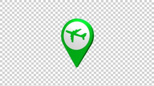 Animated 3D Travel Destination Pin Icon