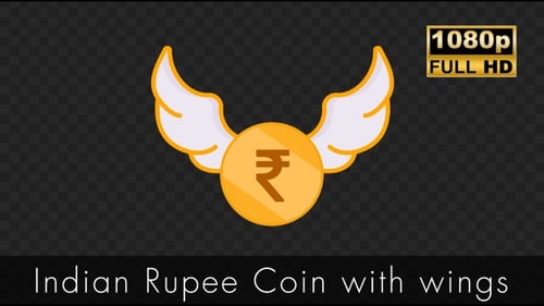 Indian Rupee Coin With Wings
