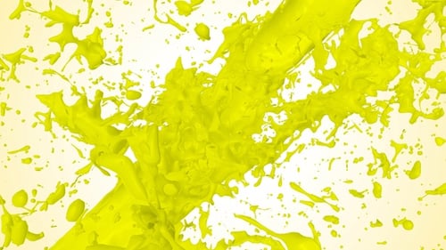Vibrant Yellow Paint Splash Fluid Alpha Transition