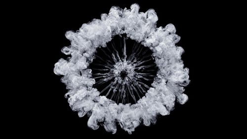 White Smoke Ring Burst Explosion Effect Transition