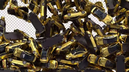 Falling Golden Cars Transition