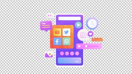 3D-Konzeptanimation für soziale Medien