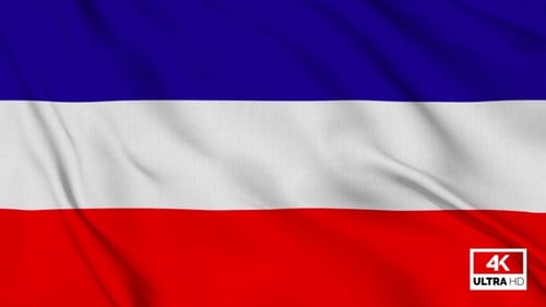 Seamless Waving Flag Blue White Red Loop Background