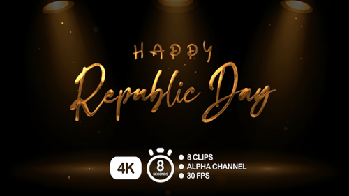 Happy Republic Day Text Animation