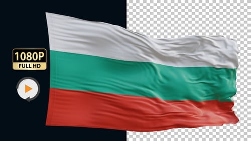 Seamless Waving Bulgarian Flag Loop Animation