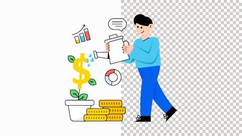 Nurturing Financial Growth Flat Design Illustration