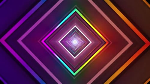 Rectangle Neon Colorful Tunnel