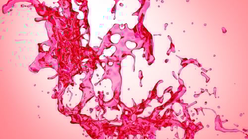 Vibrant Pink Fluid Splash Transition with Alpha Channel