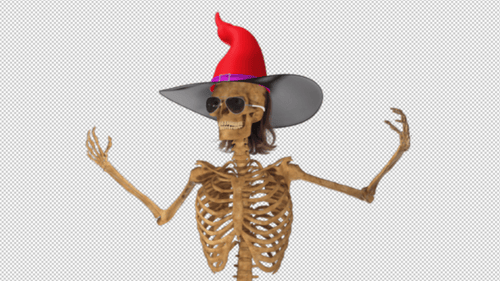 Dancing Skeleton Witch Character for Halloween Animations
