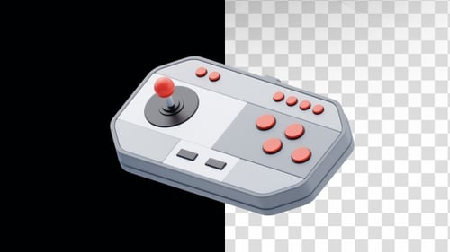 3D Animated Rotating Arcade Joystick Controller