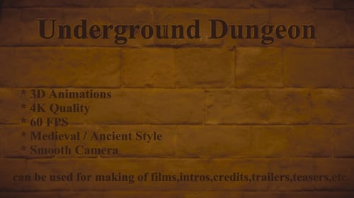 Animated Dungeon Stone Hallway Journey