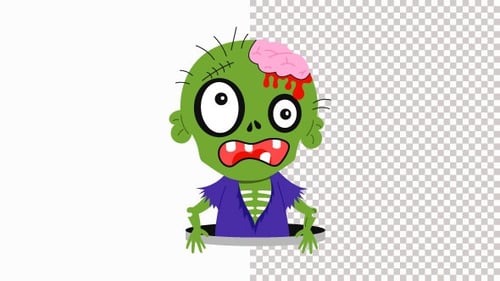 Zombie Boy Character Animation Alpha Channel