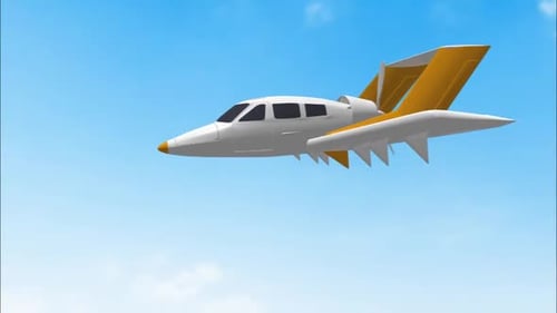Modern 3D Airplane Flying Seamless Loop with Alpha Channel