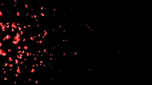 Animated Red Hearts Floating Particle Loop Overlay