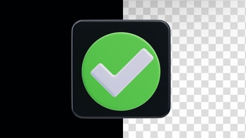 Modern 3D Checkmark Icon Reveal Animation