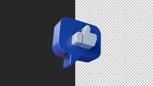 Modern 3D Social Media Like Icon Bubble Animation