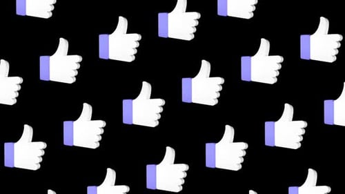 Rotating 3D Thumb Ups Package, Loopable, with Alpha Matte