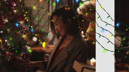 Twinkling Christmas Lights Decorative Overlay