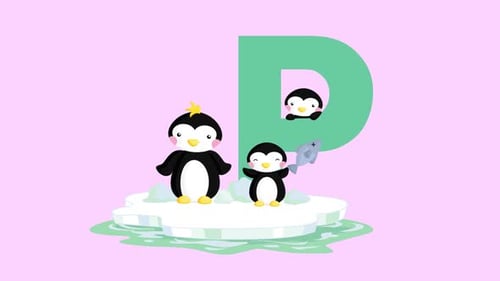 Animación de la letra P del alfabeto de animales