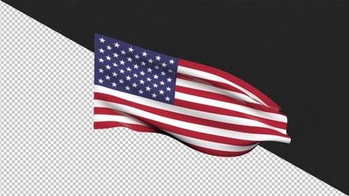 Realistic Waving American Flag Animation