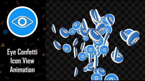Eye Confetti Icon View Animation