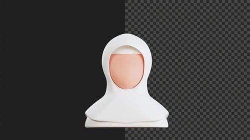 Fondo transparente de animación Hajj Woman 4K 3D