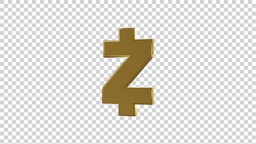 Animated Golden 3D Cryptocurrency Symbol Rotation