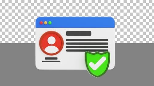 Animação 3D da proteção da conta | Alpha Channel