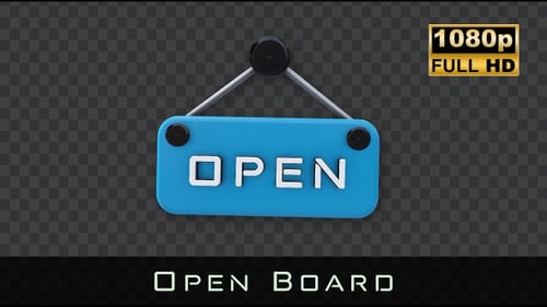 3D Animated Open Closed Sign Flip
